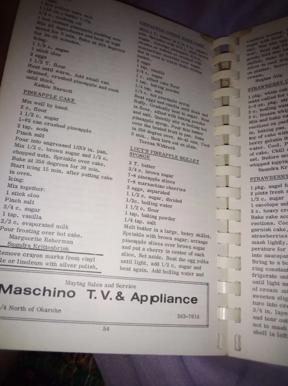 Old Cookbook Okarche Oklahoma